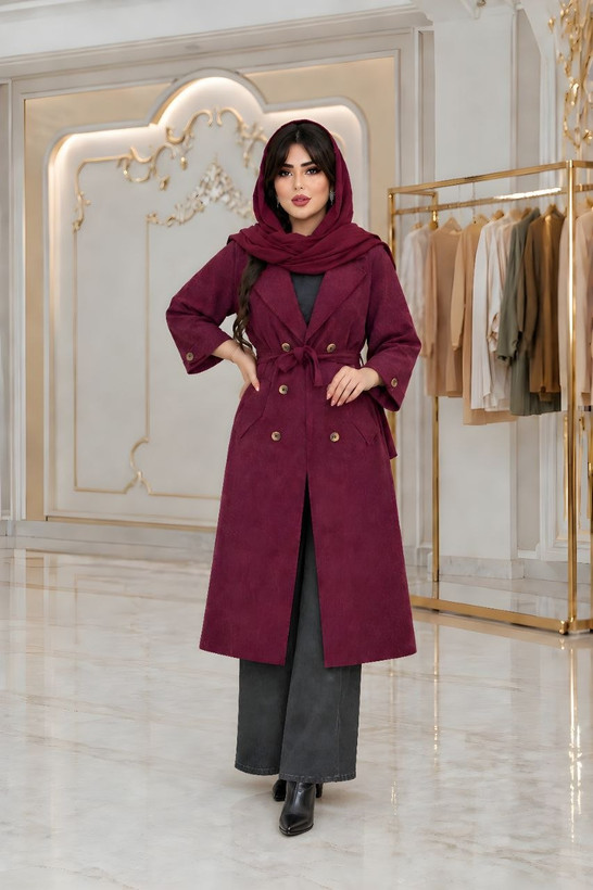 پالتو پاییزه مخمل کبریتی سلین