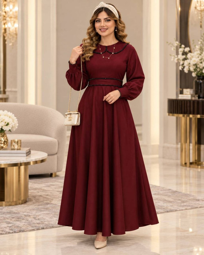 پیراهن مجلسی اسپرت بلند مروارید