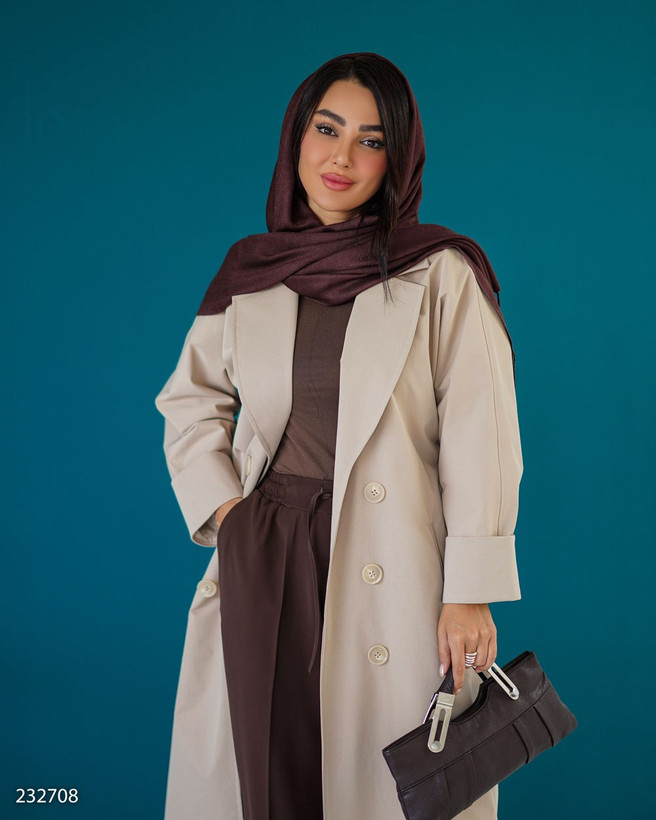 بارانی بلند کتان تی سی نوشاد